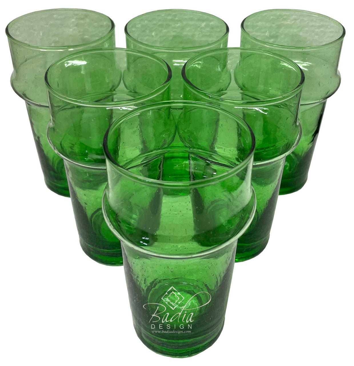 Solid Green Color Moroccan Beverage Glass Set