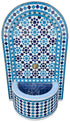 Moroccan Arch Top Blue and White Tile Water Fountain