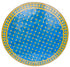Light Blue and Yellow Round Moroccan Tile Table Top