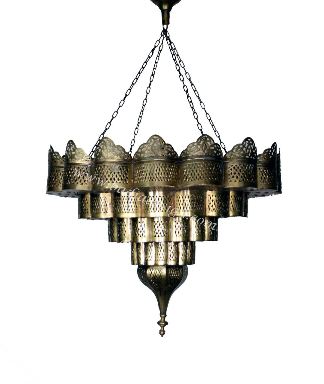 Moroccan Brass Upside Down Cake Chandelier