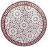 Brick Red and White Moroccan Mosaic Tile Table Top