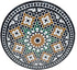 Intricately Designed Round Moroccan Mosaic Tile Table Top