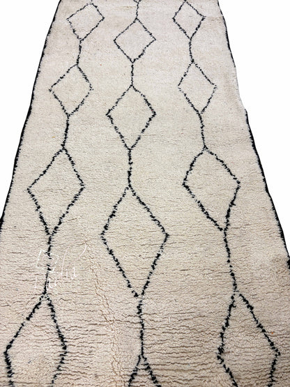 Classic Berber Neutral Runner Rug with Geometric Designs