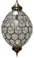 Moroccan Brass Frame Clear Glass Hanging Light Fixture