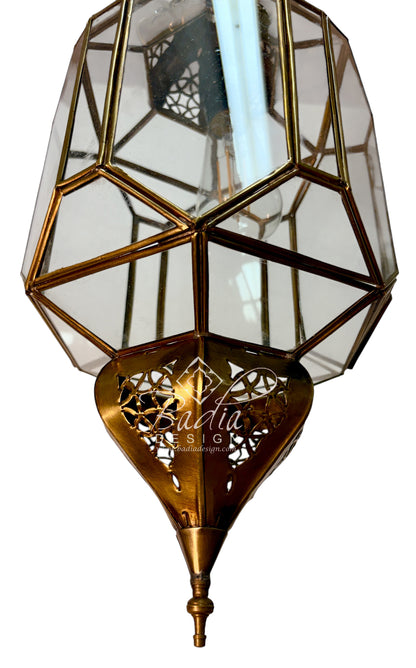 Clear and White Glass Brass Lanterns