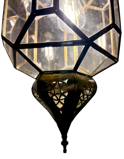 Clear and White Glass Brass Lanterns