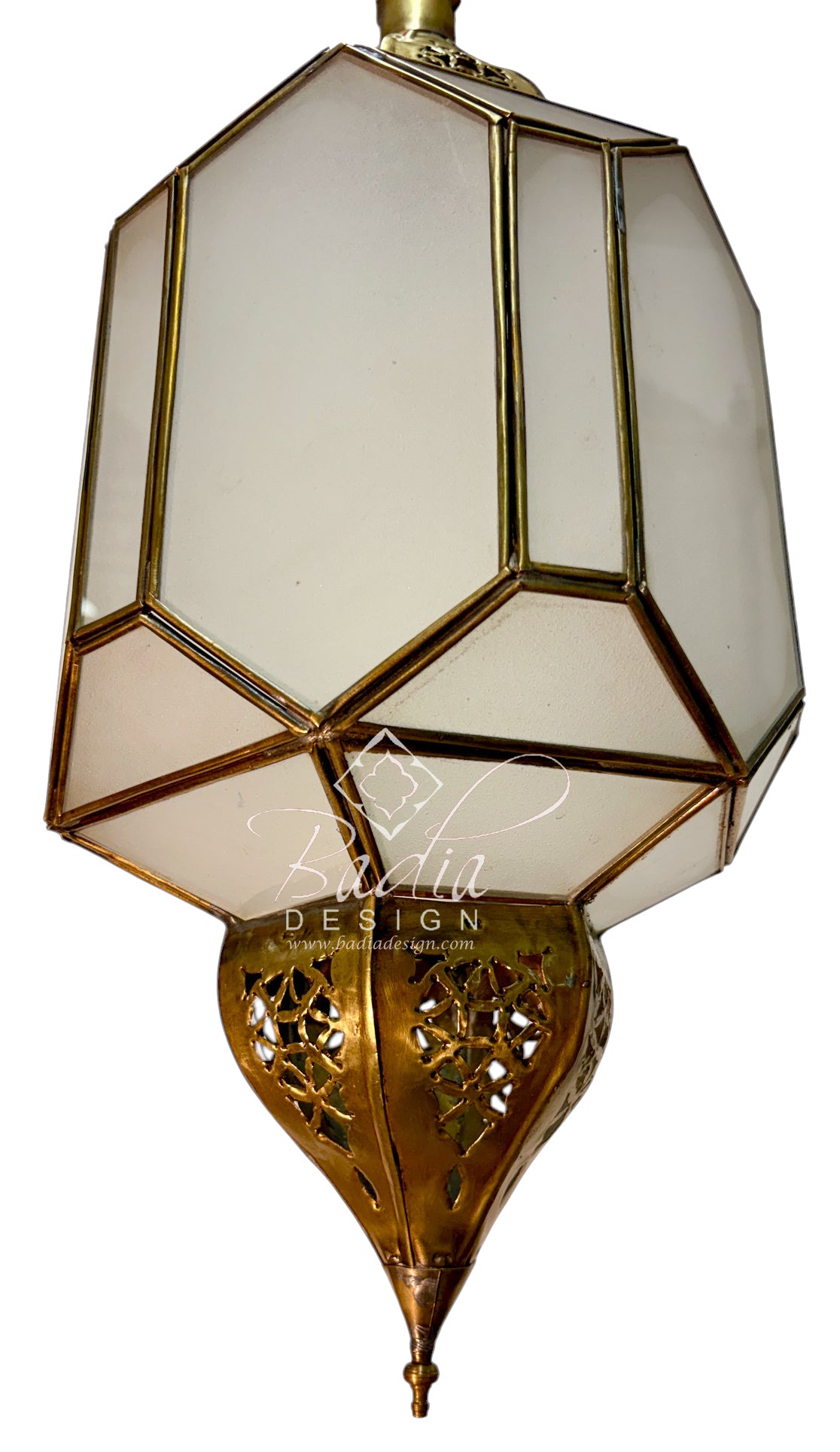 Clear and White Glass Brass Lanterns