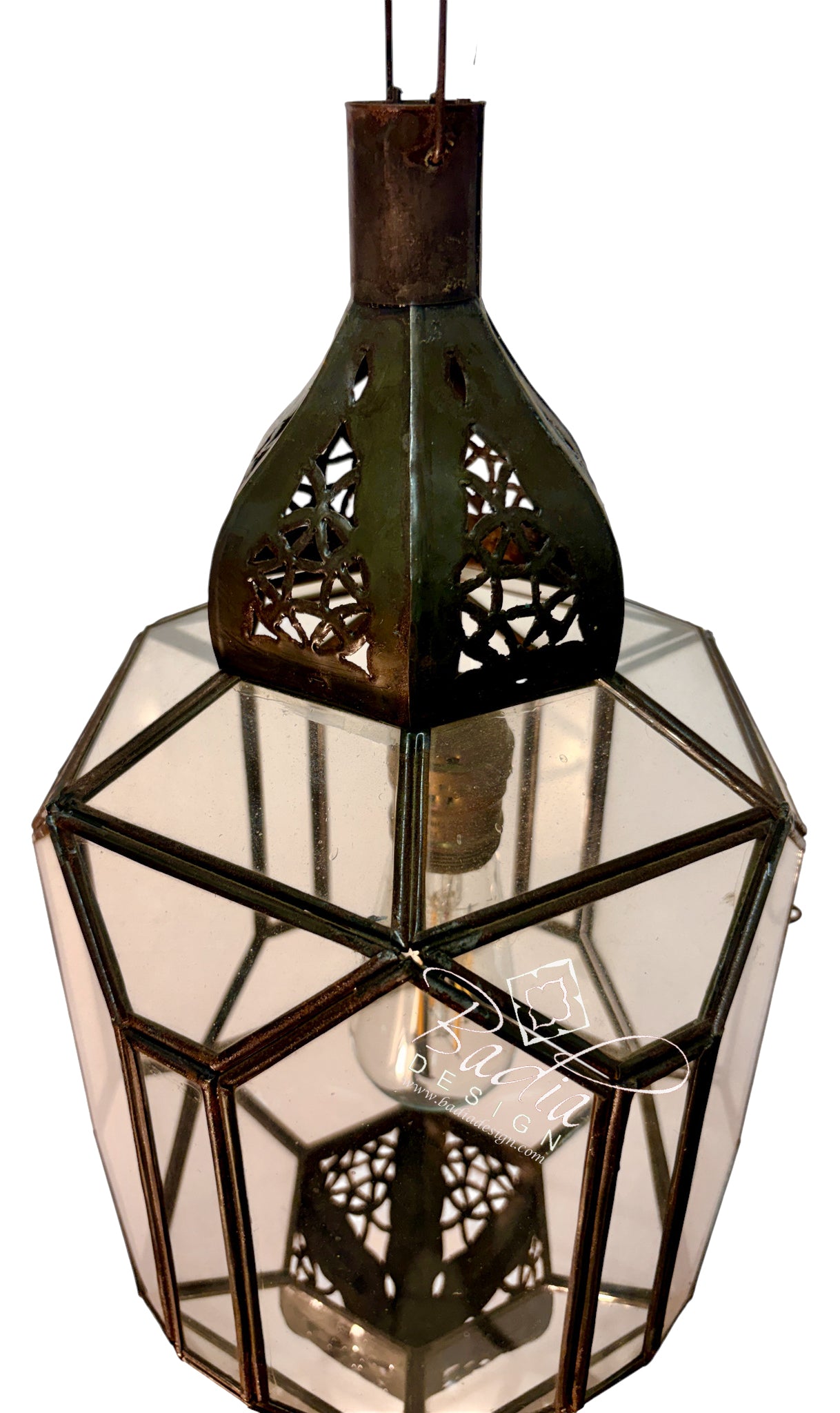 Clear and White Glass Zinc Lanterns