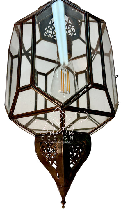Clear and White Glass Zinc Lanterns