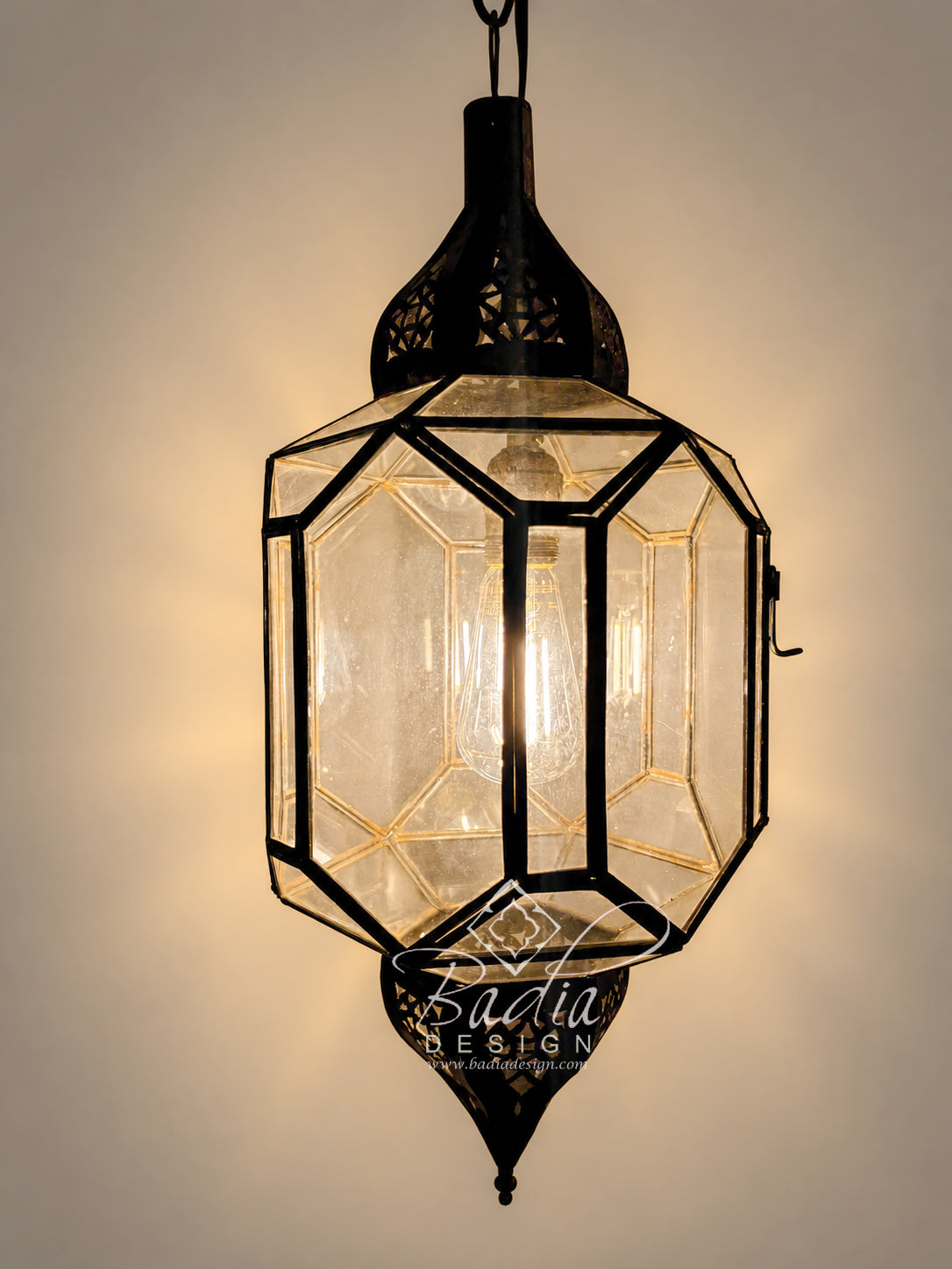 Clear and White Glass Zinc Lanterns