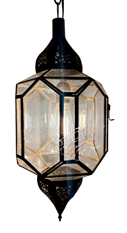 Clear and White Glass Zinc Lanterns