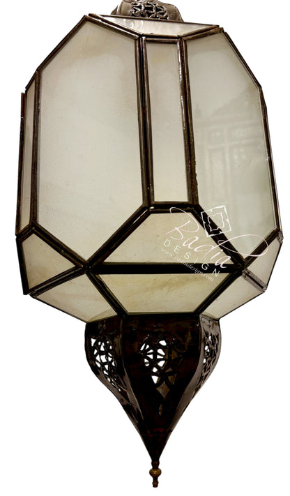 Clear and White Glass Zinc Lanterns