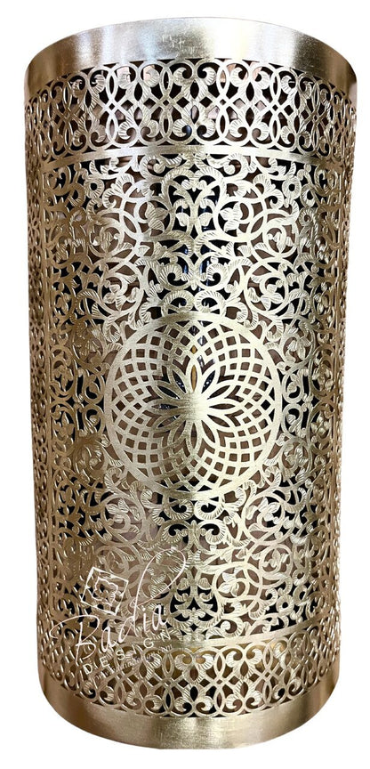 Handmade Brass Wall Sconce with Exquisite Cutout Patterns