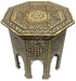 Moroccan Octagonal Side Table with Geometric Inlay Design