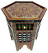 Decorative Moroccan Hand Painted Side Tables with Moucharabieh Wood Design