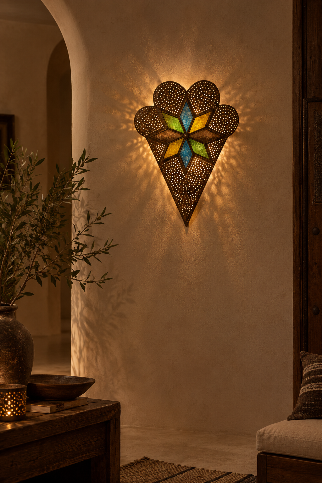 Flower-Shaped Star Glass Sconce