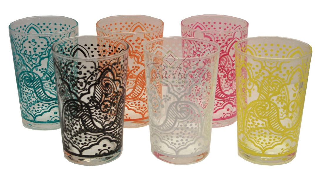 Multi Color El Kef Beverage Glass Set - Pack of 6