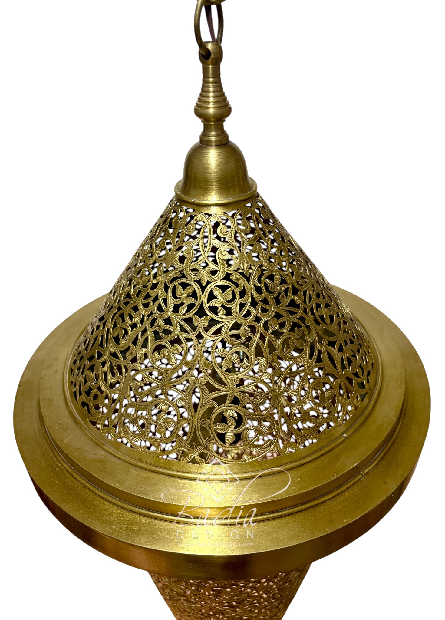 Elongated Teardrop Pierced Metal Chandelier