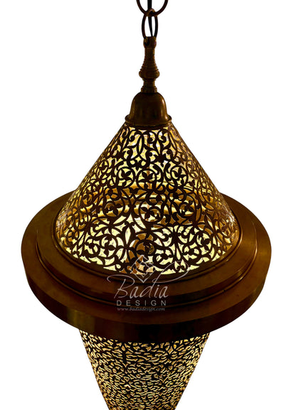 Elongated Teardrop Pierced Metal Chandelier