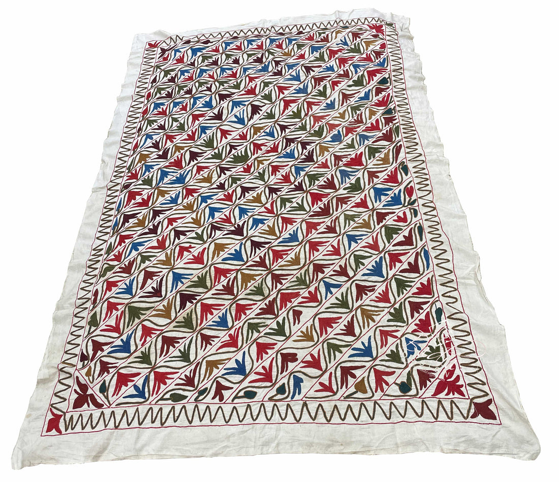 Embroidered Suzani Muti-Color Quilt