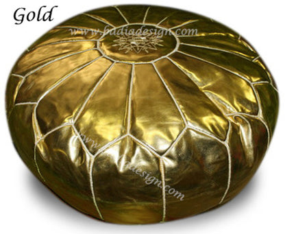 Extra Large Metallic Faux Leather Ottoman