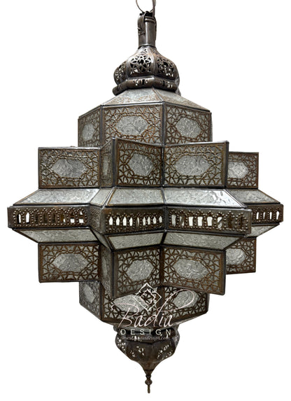 Large White Frosted Glass Lantern