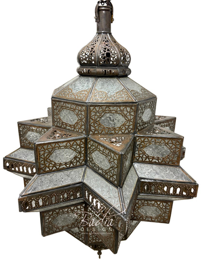 Large White Frosted Glass Lantern