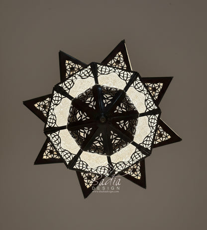 Large White Frosted Glass Lantern
