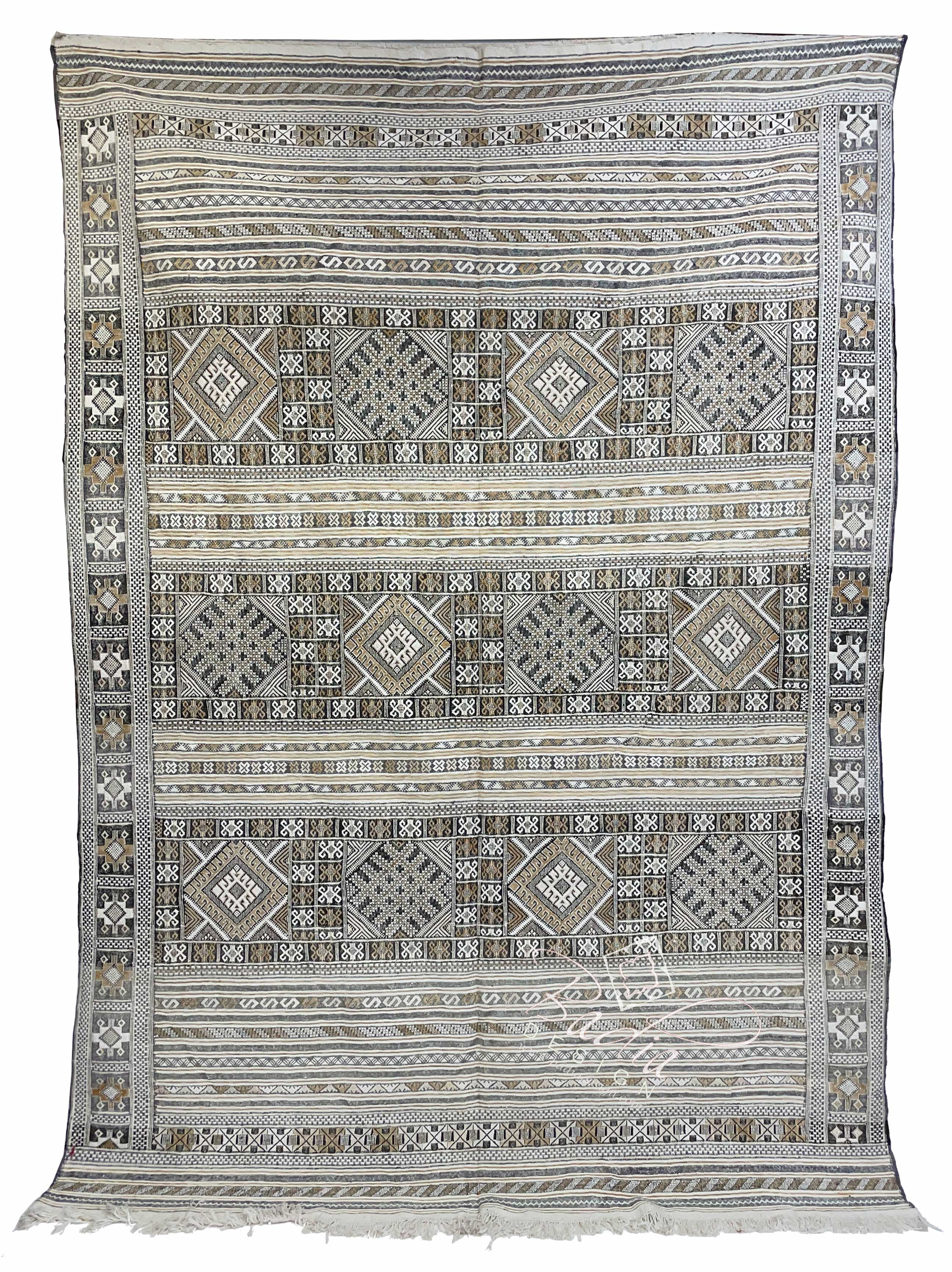Gray Handmade Moroccan Kilim Rug