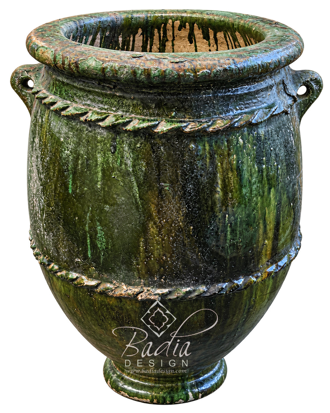 Green Glazed Tamegroute Ceramic Outdoor Planters