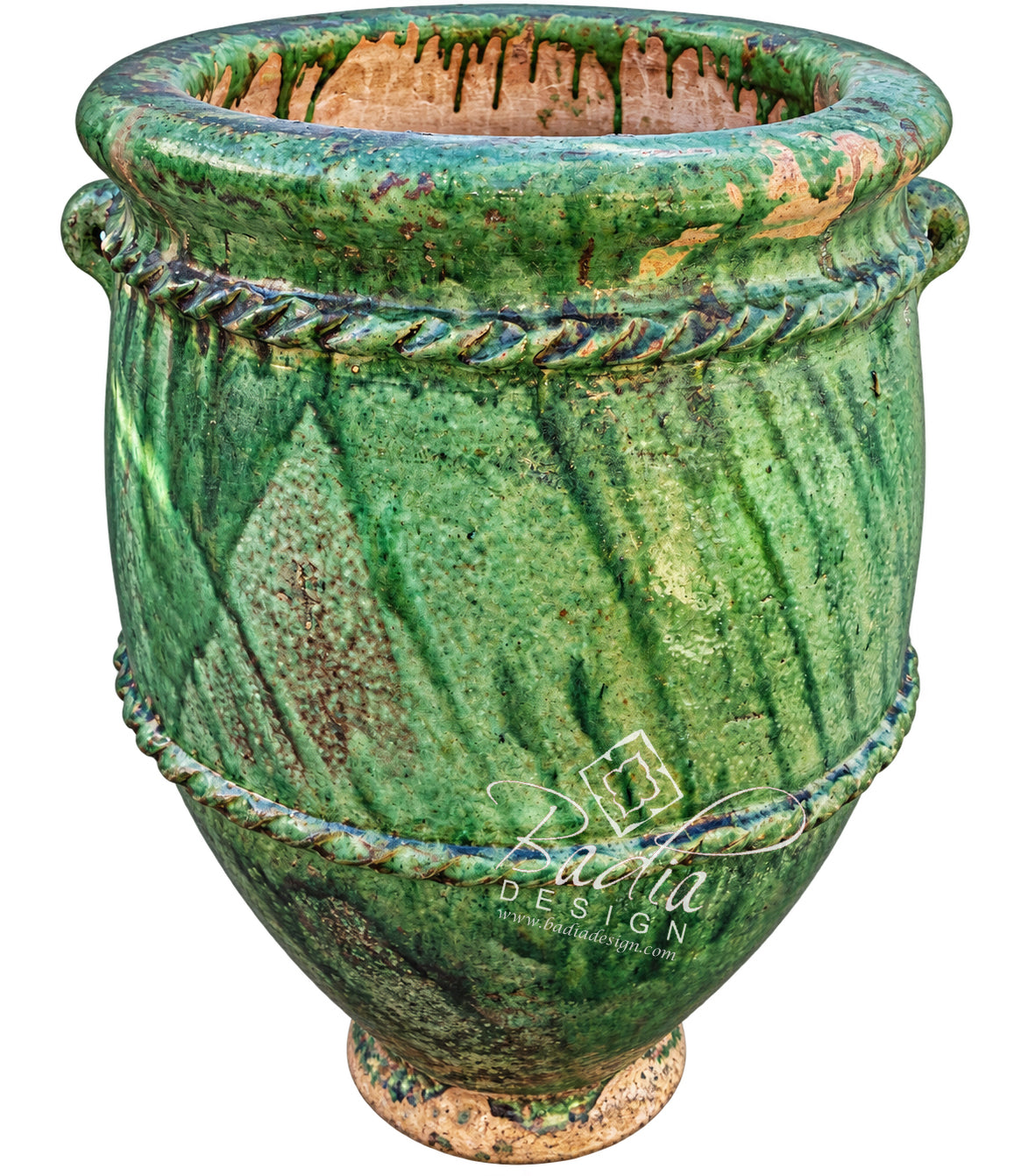 Green Glazed Tamegroute Ceramic Outdoor Planters