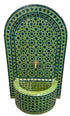 Green Moroccan Mosaic Tile Water Fountain with an Arch Top