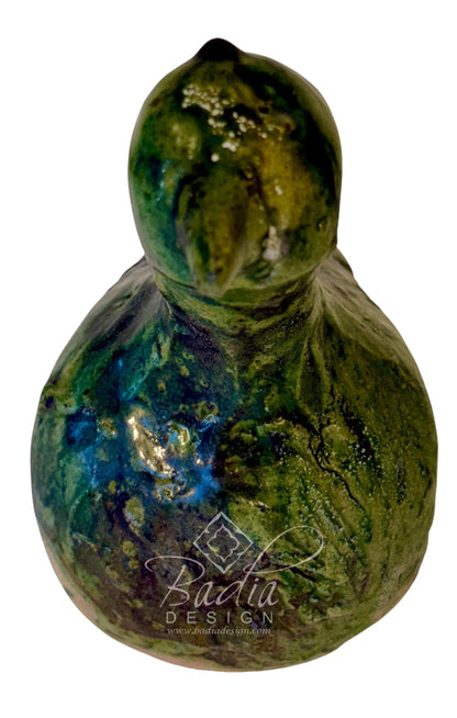 Green Tamegroute Ceramic Bird Sculpture
