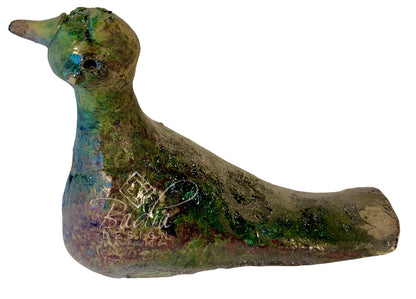 Green Moroccan Tamegroute Ceramic Bird Sculpture