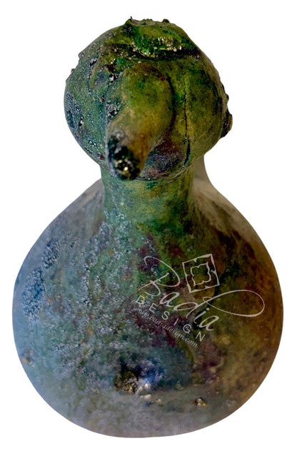Green Tamegroute Ceramic Bird Sculpture