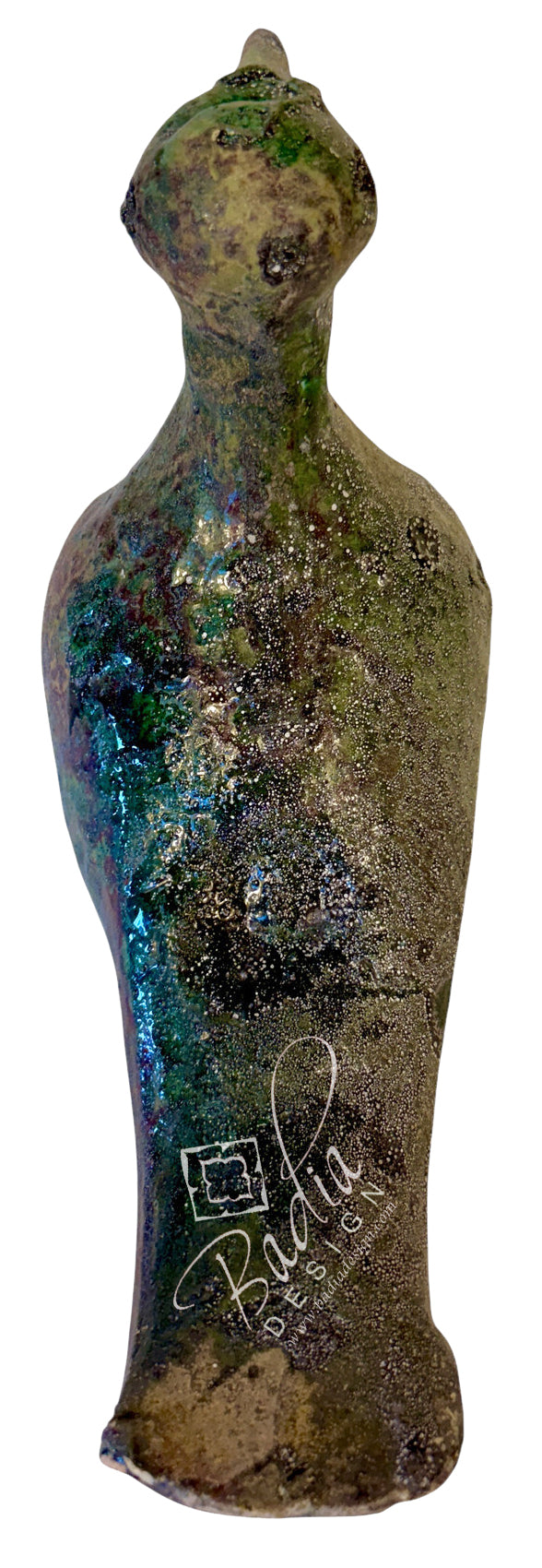 Green Tamegroute Ceramic Bird Sculpture