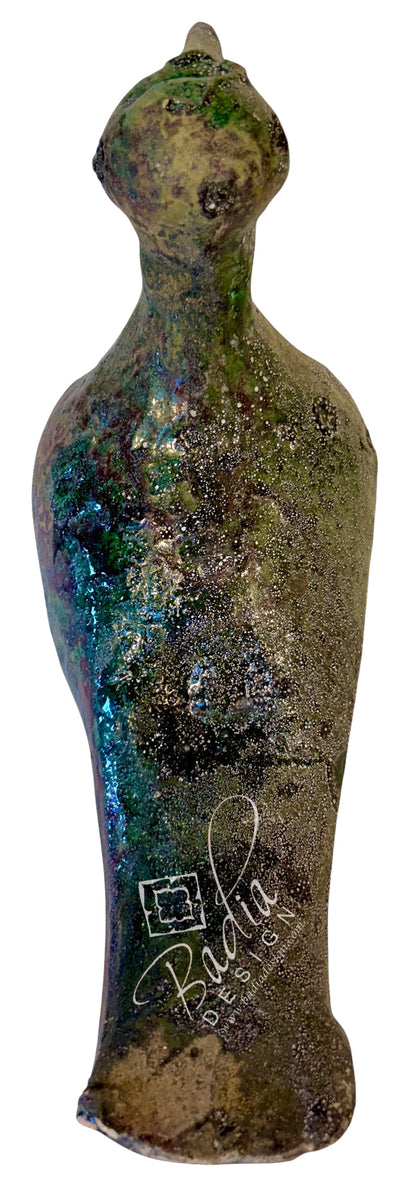 Green Tamegroute Ceramic Bird Sculpture