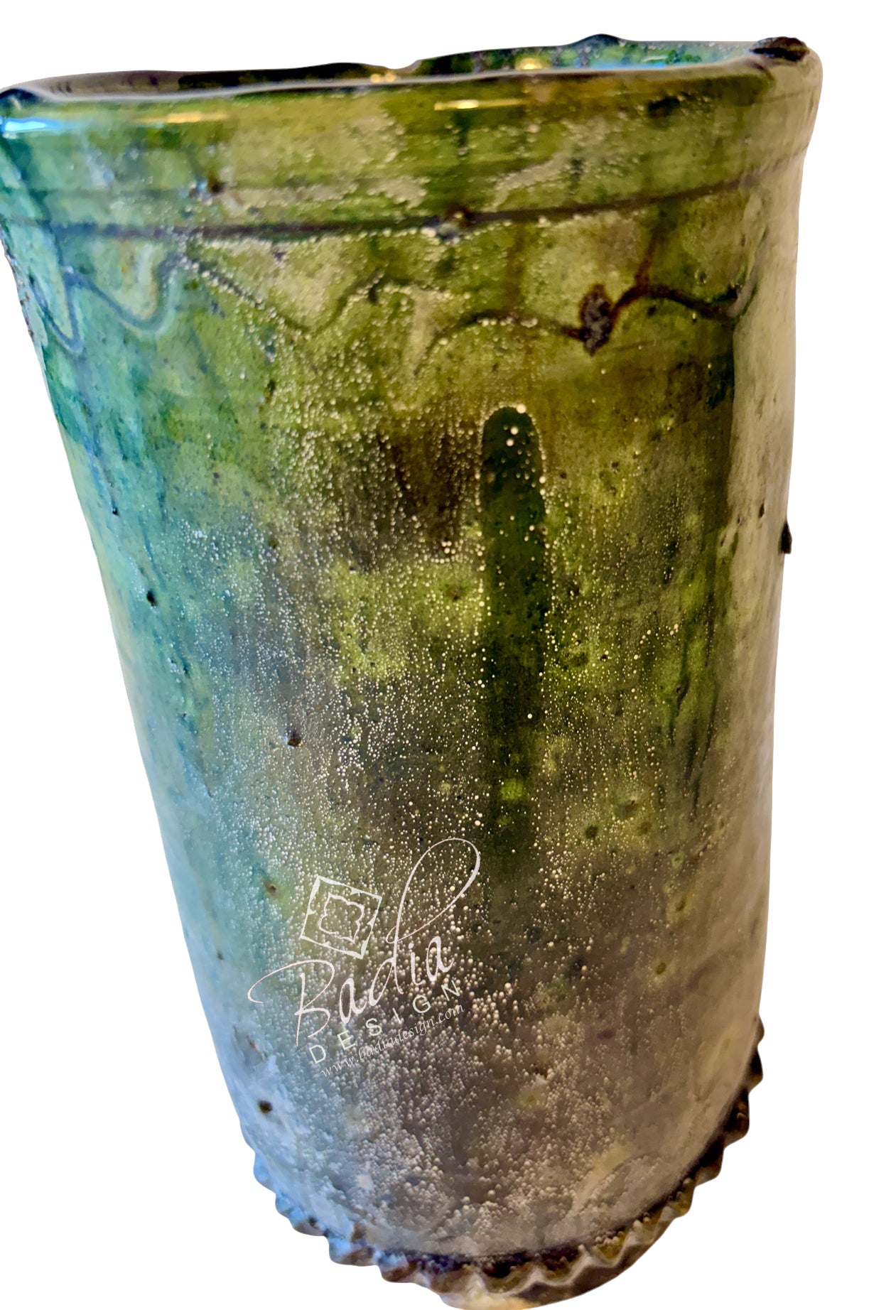Green Moroccan Tamegroute Flower Vase