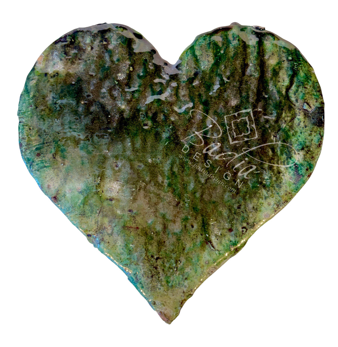 Green Moroccan Tamegroute Heart Sculpture