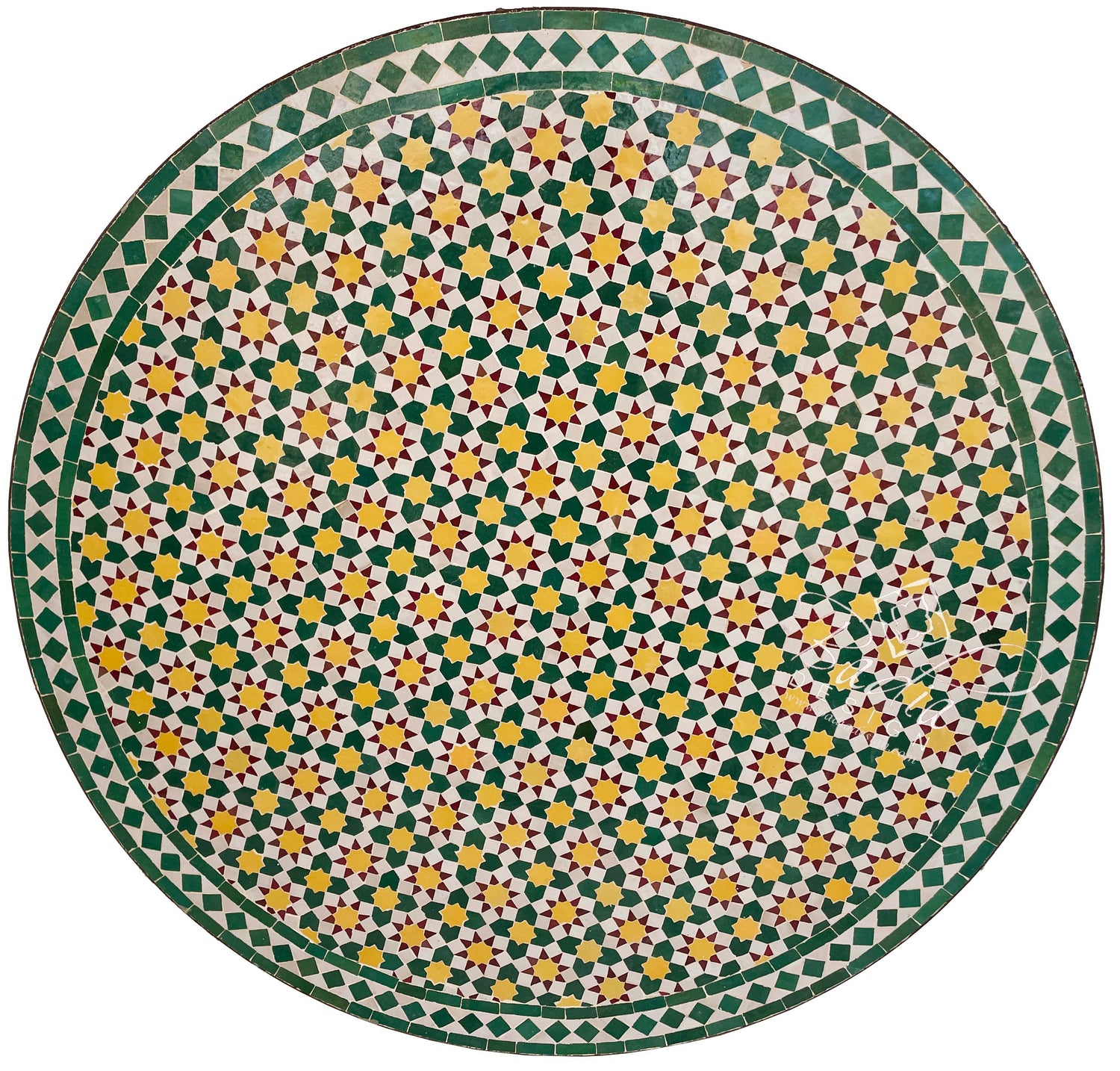 48" Green Moroccan Mosaic Tile Table Top