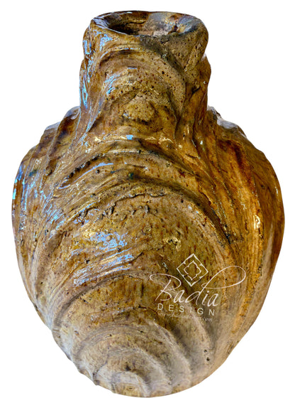 Yellow Moroccan Tamegroute Ceramic Vase