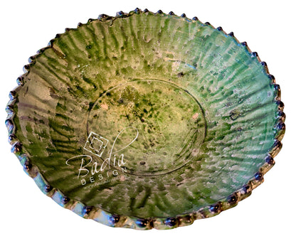 Green and Yellow Tamegroute Pedestal Bowls