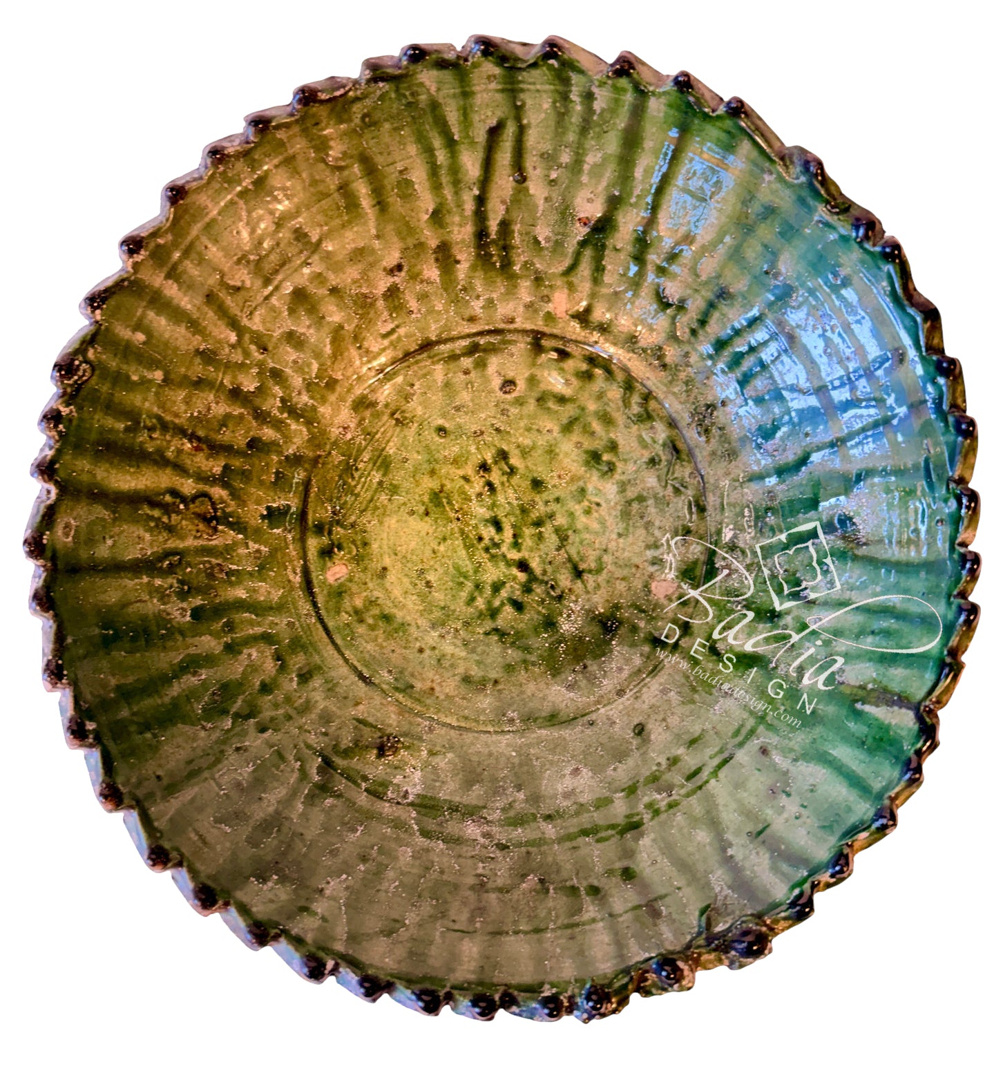 Green and Yellow Tamegroute Pedestal Bowls