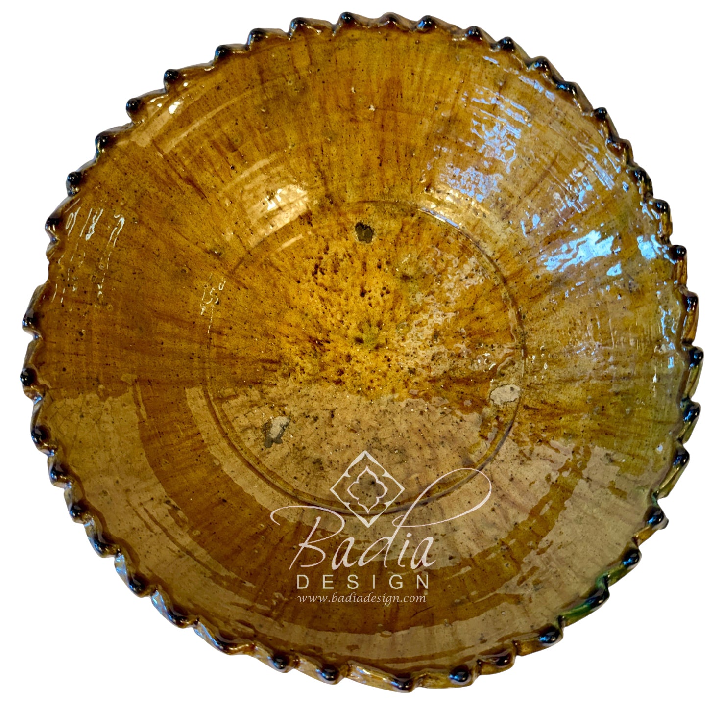 Green and Yellow Tamegroute Pedestal Bowls