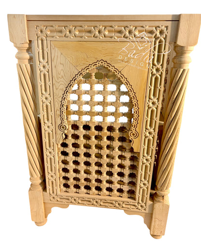 Hand-Carved Double-Sink Vanity Cabinet