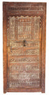 Vintage Moroccan Decorative Wooden Door with Tribal Carvings