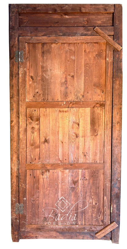 Vintage Decorative Wooden Door with Tribal Carvings