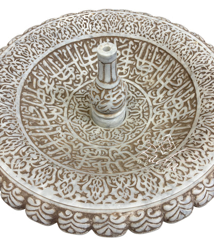 Top View of Hand Engraved Moroccan Marble Water Fountain
