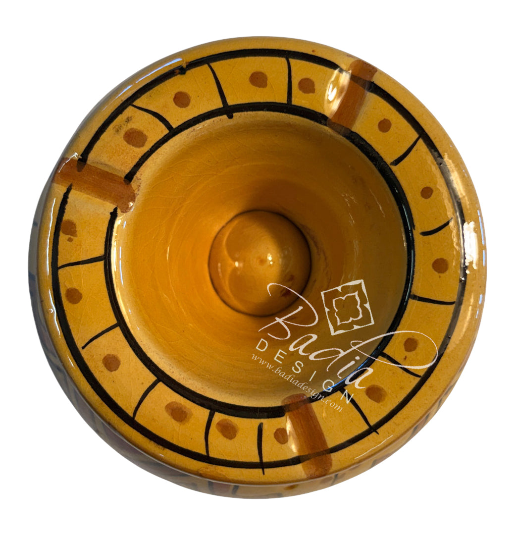 Hand-Painted Multi-Color Ceramic Ashtrays