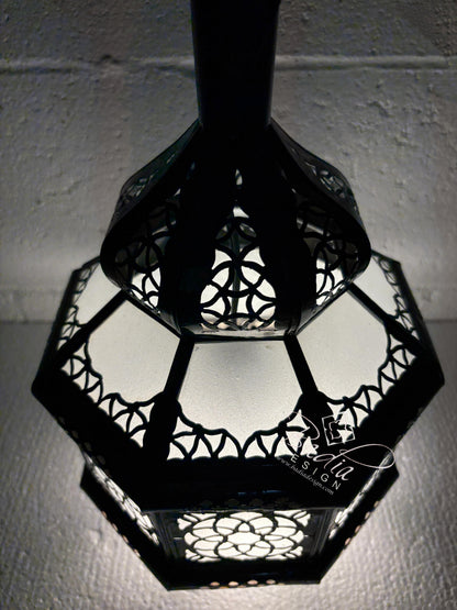 Hanging Glass Lanterns with Geometric Designs